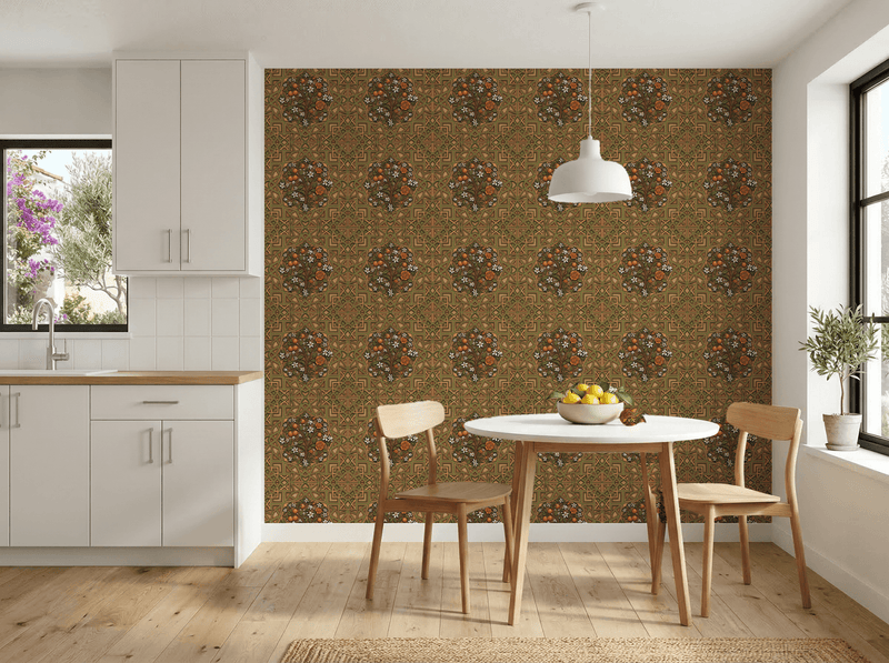 Andalusian Courtyard Wallpaper – Storyteller’s Garden Collection | Carta Noor - Carta Noor