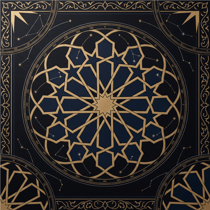 Midnight Medina Black and Gold Islamic Geometric Wallpaper - Carta Noor