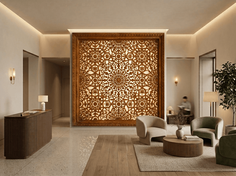 Mughal Jali Screen Lattice Luxury Wallpaper | Carta Noor - Carta Noor