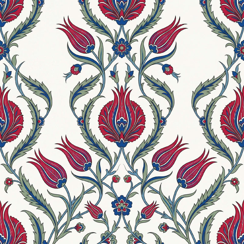 Ottoman Tulip Cascade Floral Luxury Wallpaper | Carta Noor - Carta Noor