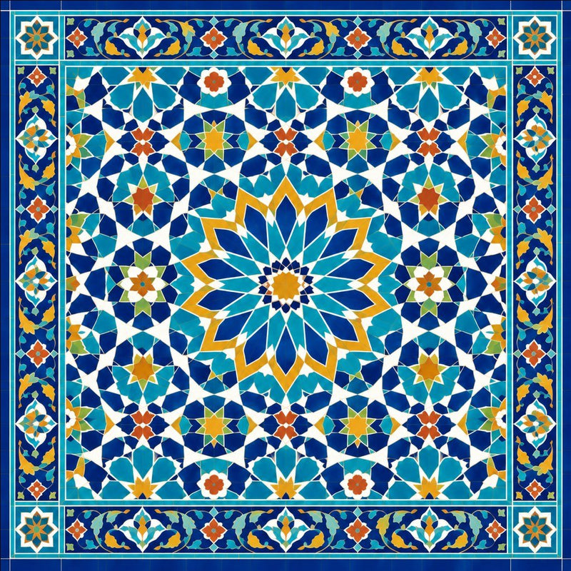 Samarkand Blue — Timurid Tile Mosaic Mural - Carta Noor