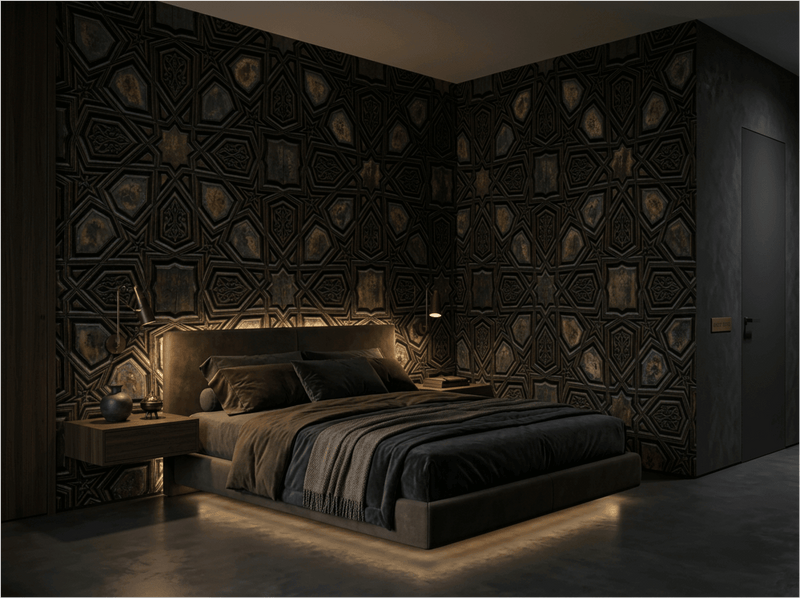 The Mamluk Shadow - Carved Geometric Mural - Carta Noor