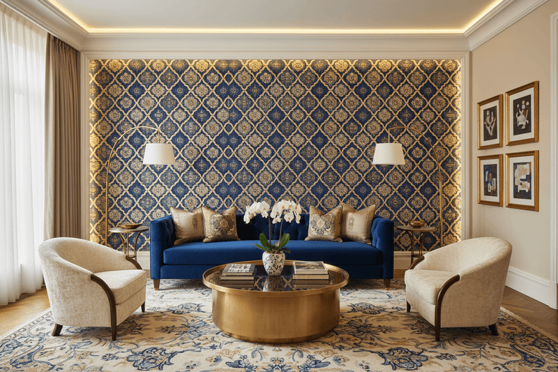 How to Choose the Right Wallpaper Type for Your Living Room - Carta Noor