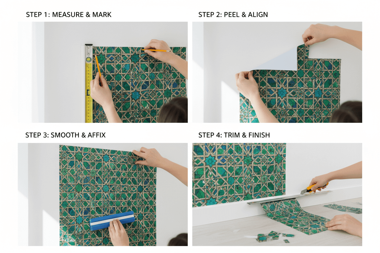 How to Hang Peel-and-Stick Wallpaper: A Beginner's Guide - Carta Noor