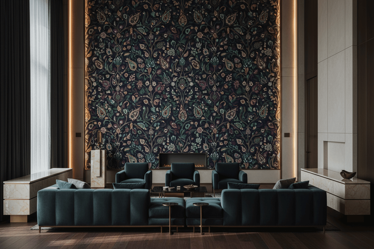 How to Use Persian Floral Wallpaper in a Modern Home - Carta Noor
