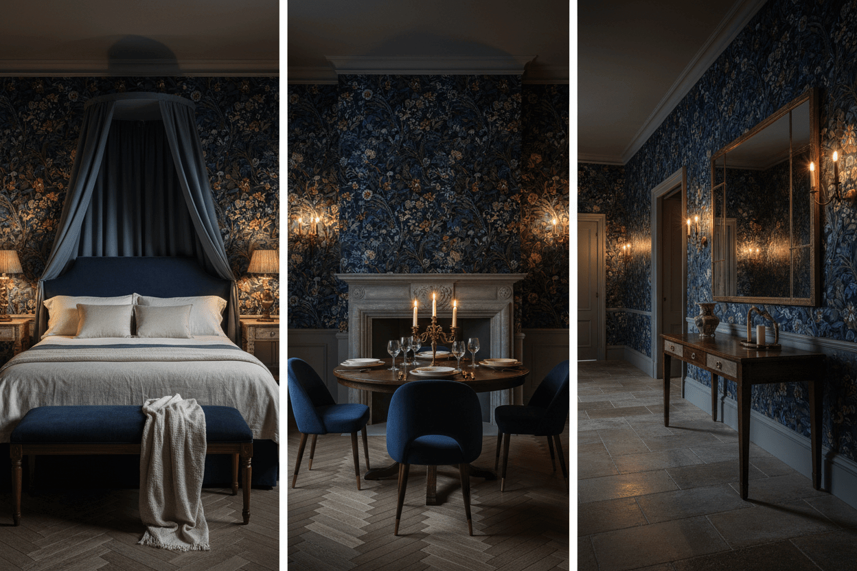 The Best Midnight Blue Floral Wallpaper Ideas for 2026 - Carta Noor