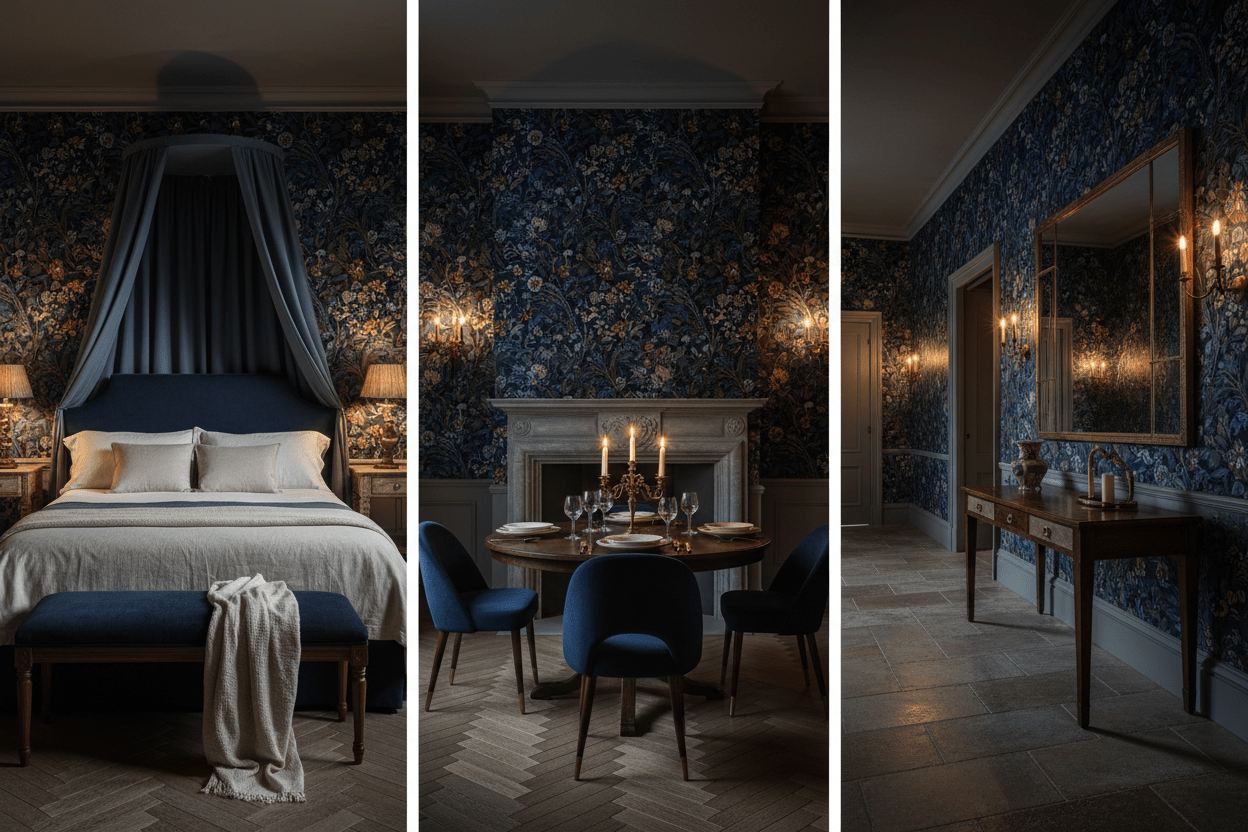 The Best Midnight Blue Floral Wallpaper Ideas for 2026 - Carta Noor