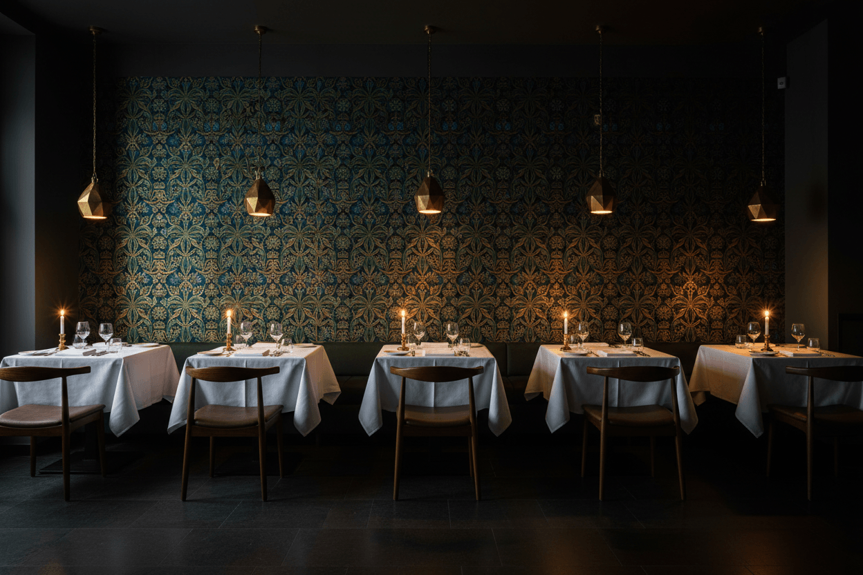 The Best Restaurant Wallpaper Styles for Atmosphere and Impact - Carta Noor
