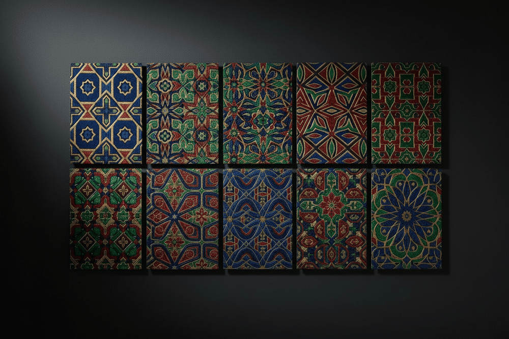 Colorful patterns displayed in a grid, showcasing the all designs collection.