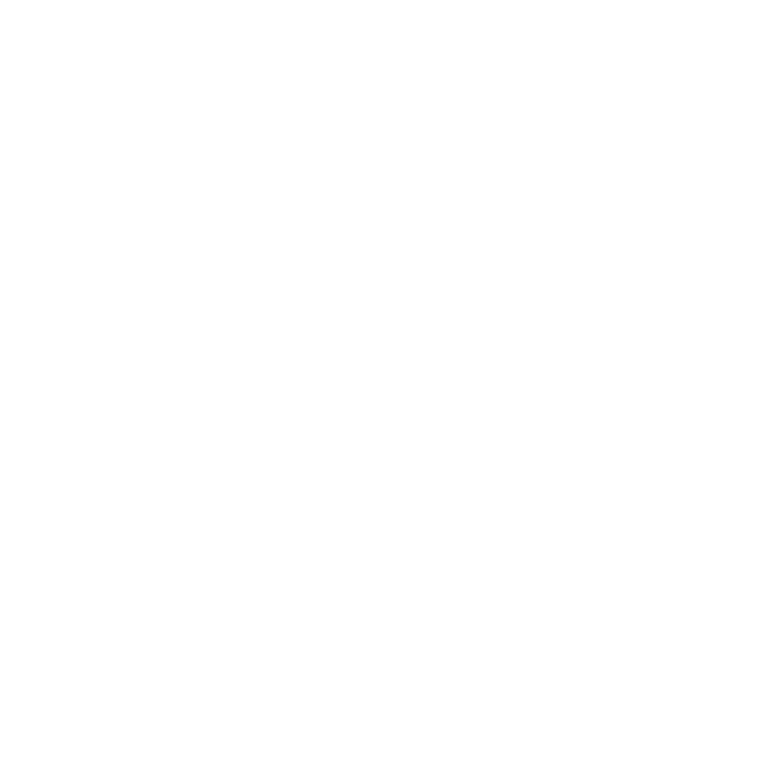 Modern minimalist white monogram logo with bold curved lines on black background