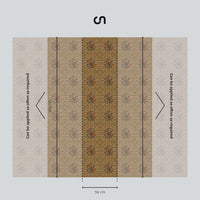 Andalusian courtyard patterned wallpaper panel with floral motifs, 305 cm by 76 cm, repeatable design