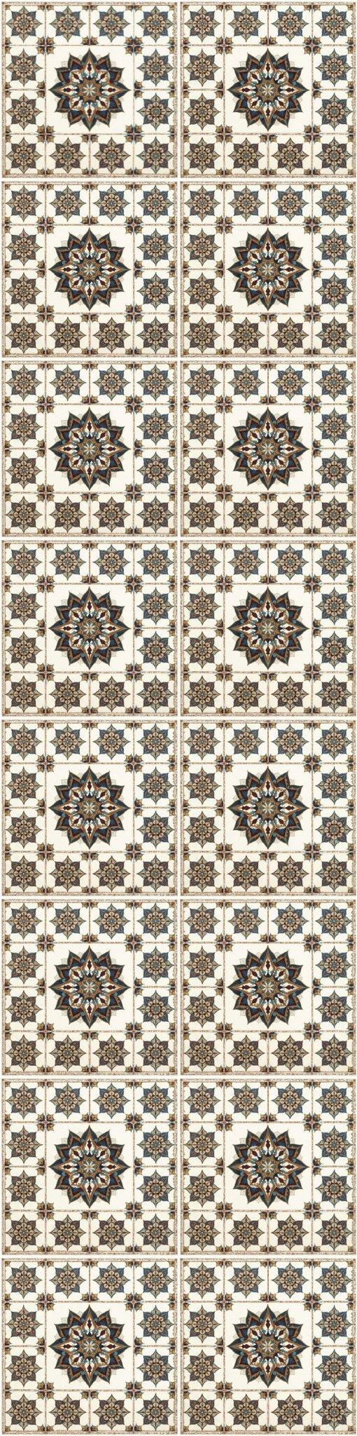 Artisanal zellige revival wallpaper with geometric star tile pattern in neutral Fes palette