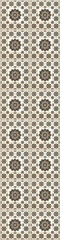 Artisanal zellige revival wallpaper with geometric star tile pattern in neutral Fes palette