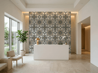 Geometric Heritage Luxe Wallpaper – Prussian Blue & Aged Gold | Carta Noor - Carta Noor