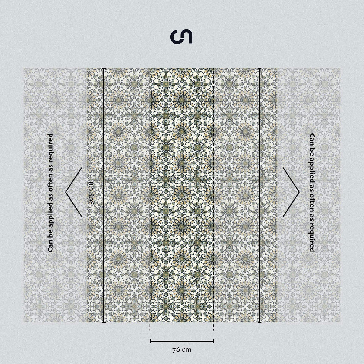 Geometric Heritage Luxe Wallpaper – Prussian Blue & Aged Gold | Carta Noor - Carta Noor
