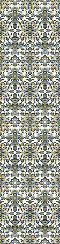 Geometric Heritage Luxe Wallpaper – Prussian Blue & Aged Gold | Carta Noor - Carta Noor