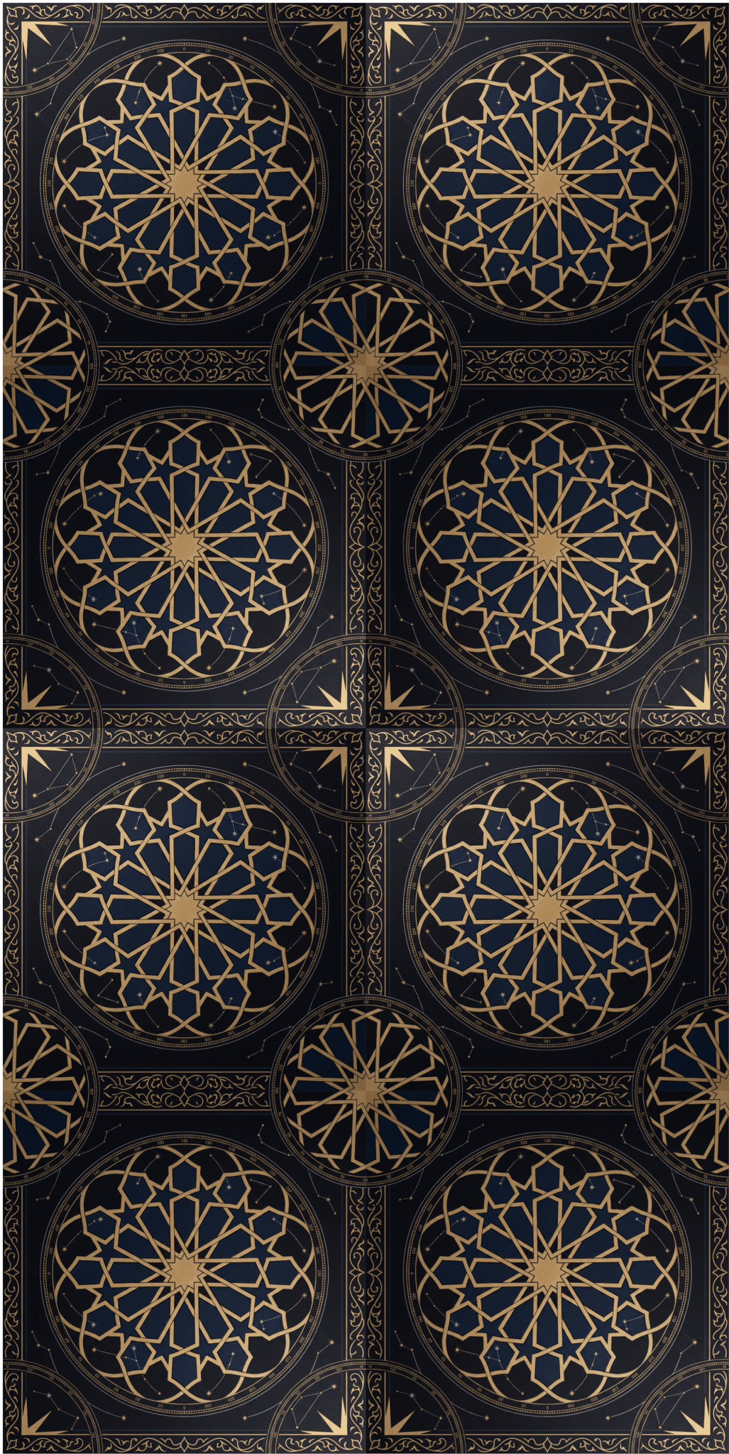Midnight Medina Black and Gold Islamic Geometric Wallpaper - Carta Noor