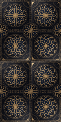 Midnight Medina Black and Gold Islamic Geometric Wallpaper - Carta Noor