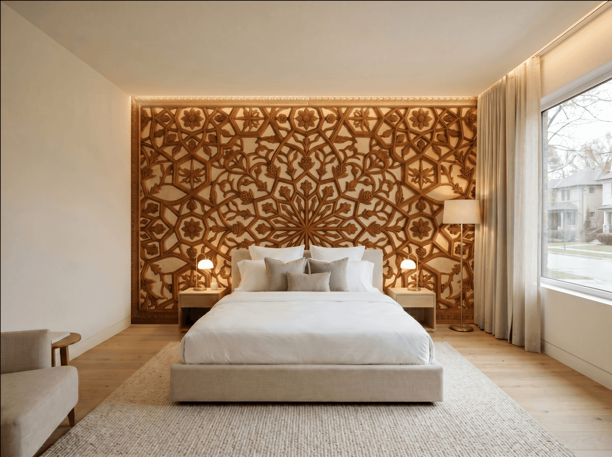 Mughal Jali Screen Lattice Luxury Wallpaper | Carta Noor - Carta Noor