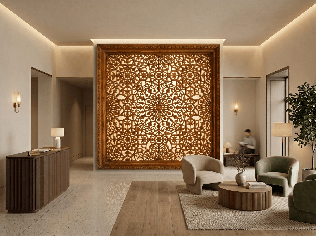 Mughal Jali Screen Lattice Luxury Wallpaper | Carta Noor - Carta Noor