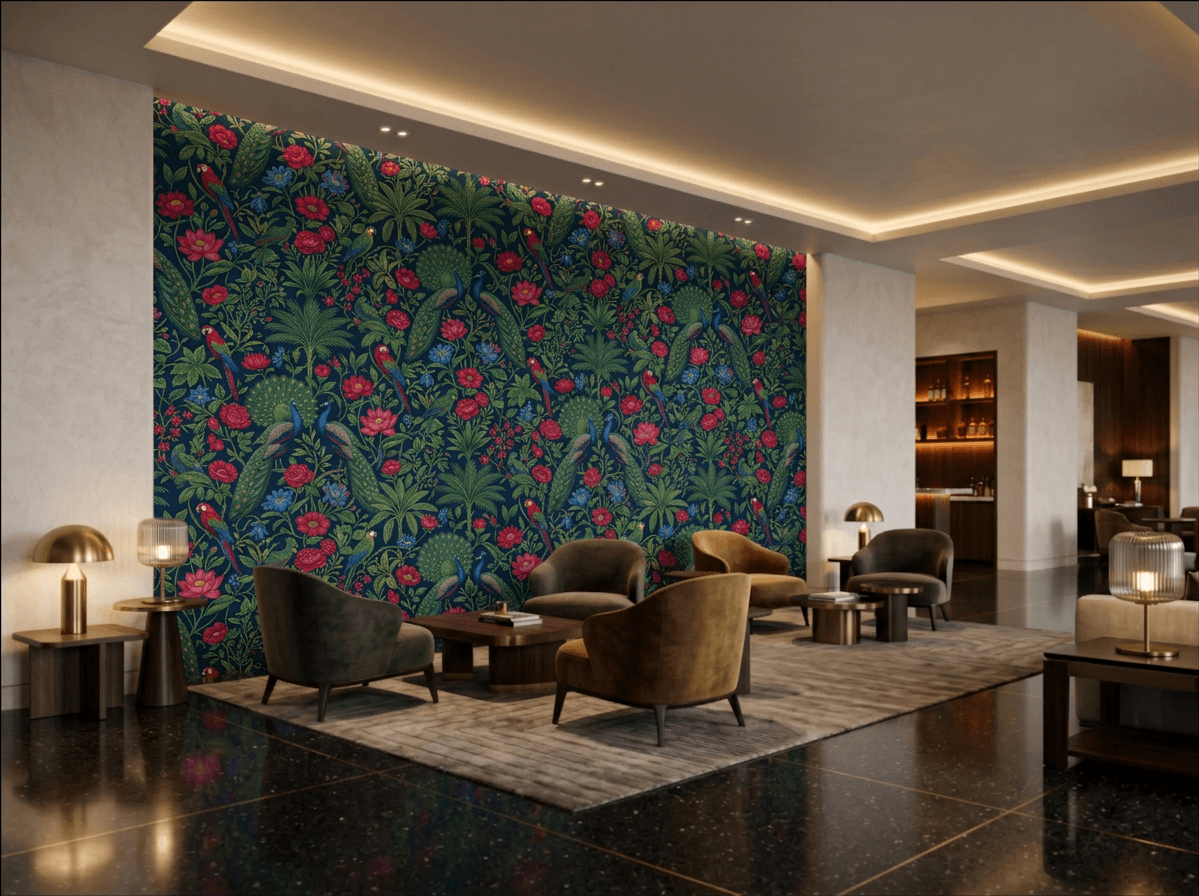 Mughal Jungle Exotic Garden Luxury Wallpaper | Carta Noor - Carta Noor