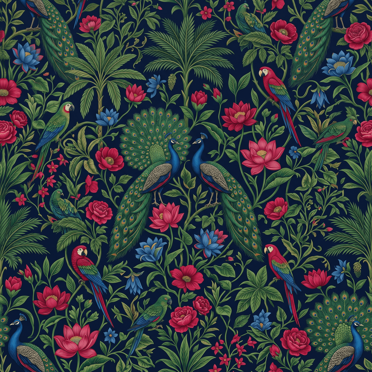 Mughal Jungle Exotic Garden Luxury Wallpaper | Carta Noor - Carta Noor