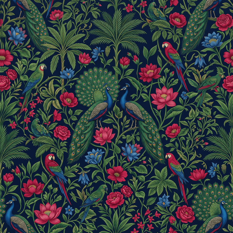 Mughal Jungle Exotic Garden Luxury Wallpaper | Carta Noor - Carta Noor
