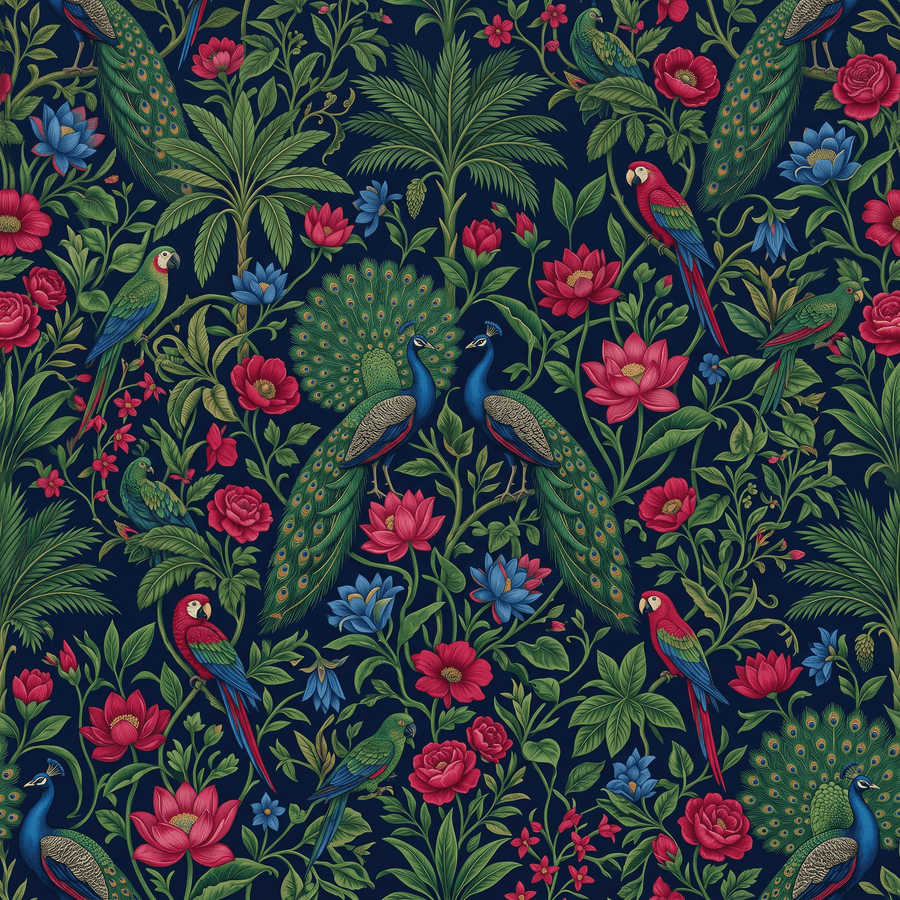 Mughal Jungle Exotic Garden Luxury Wallpaper | Carta Noor - Carta Noor