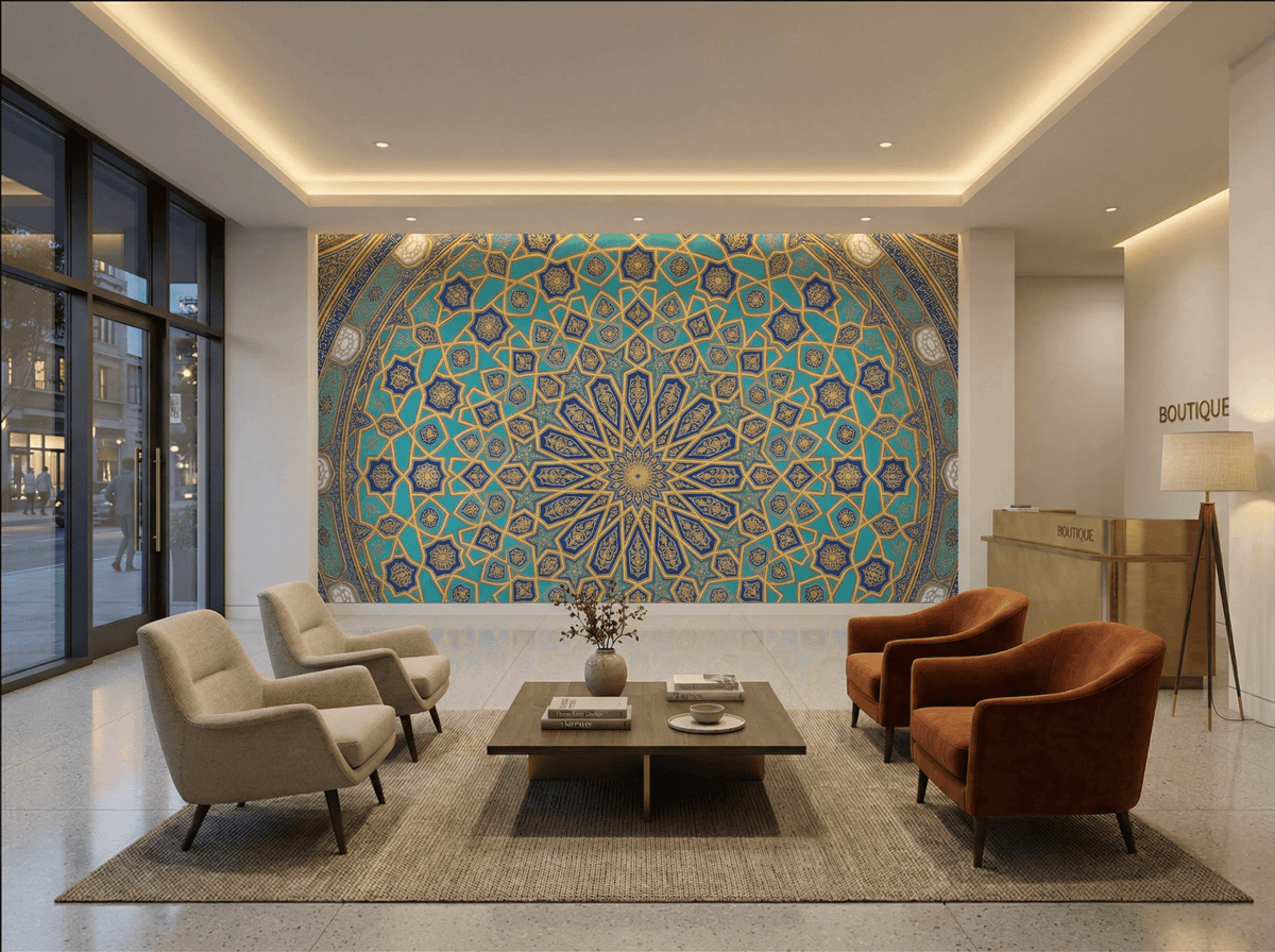 Ottoman Dome Radial Geometry Luxury Wallpaper | Carta Noor - Carta Noor