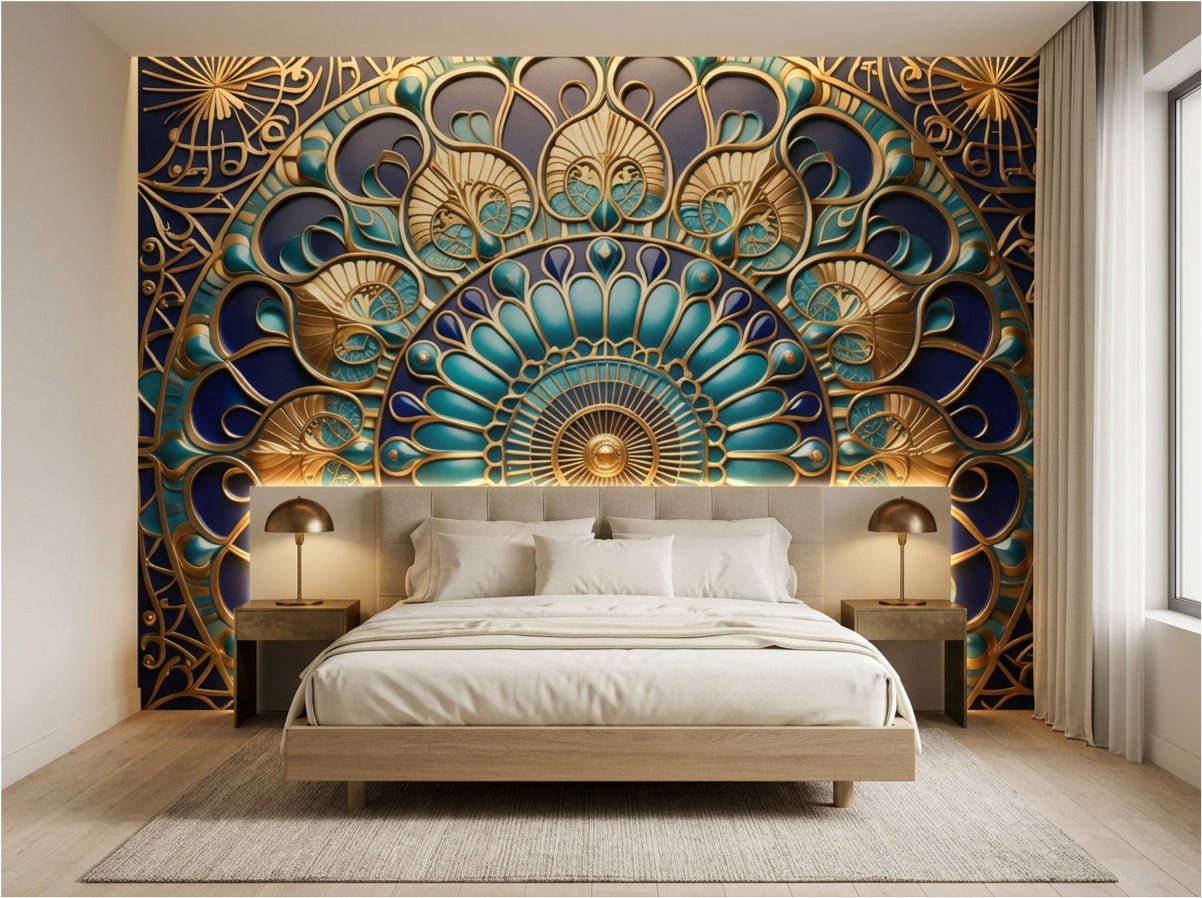 Ottoman Dome radial geometric wallcovering — concentric dome geometry inspired by Istanbul mosque architecture, EU printed on premium non-woven