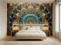 Ottoman Dome radial geometric wallcovering — concentric dome geometry inspired by Istanbul mosque architecture, EU printed on premium non-woven