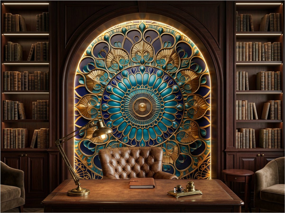Ottoman Dome radial geometric wallcovering — concentric dome geometry inspired by Istanbul mosque architecture, EU printed on premium non-woven