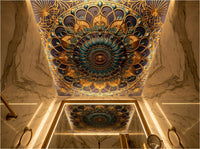 Ottoman Dome radial geometric wallcovering — concentric dome geometry inspired by Istanbul mosque architecture, EU printed on premium non-woven