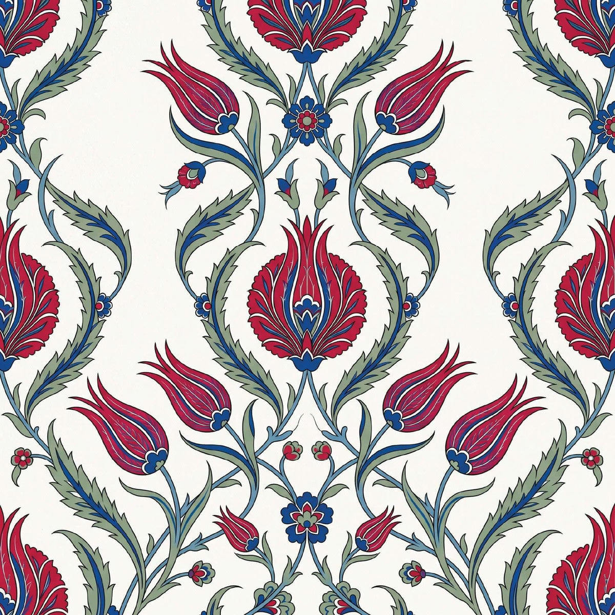 Ottoman Tulip Cascade Floral Luxury Wallpaper | Carta Noor - Carta Noor