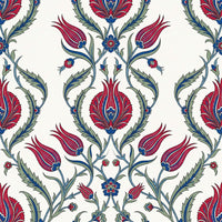 Ottoman Tulip Cascade Floral Luxury Wallpaper | Carta Noor - Carta Noor