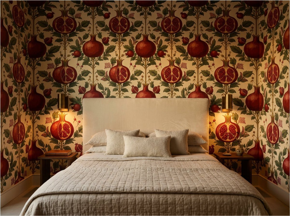 Pomegranate Dreams — Persian Garden Wallpaper - Carta Noor