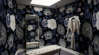 Qamar Garden — Midnight Botanical Wallpaper Mural - Carta Noor