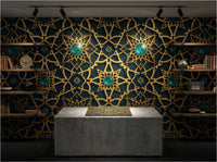 The Alhambra Geometric — Architectural Stucco Mural - Carta Noor