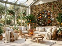 The Andalusian Courtyard — Mediterranean Botanical Mural | Carta Noor - Carta Noor