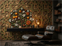 The Andalusian Courtyard — Mediterranean Botanical Mural | Carta Noor - Carta Noor