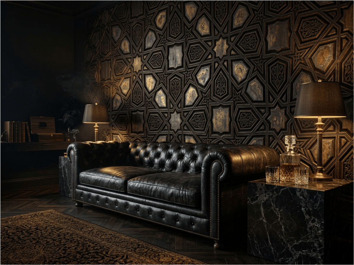 The Mamluk Shadow - Carved Geometric Mural - Carta Noor