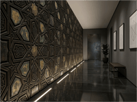 The Mamluk Shadow - Carved Geometric Mural - Carta Noor