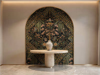 Persian Garden Tapestry wallpaper as full-room installation in sitting room — scenic pattern creating an immersive garden interior